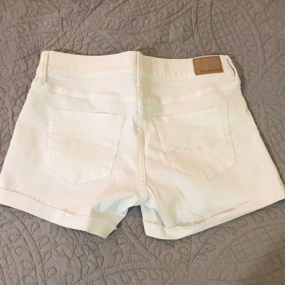 Abercrombie & Fitch White Jean Shorts - Picture 2 of 5